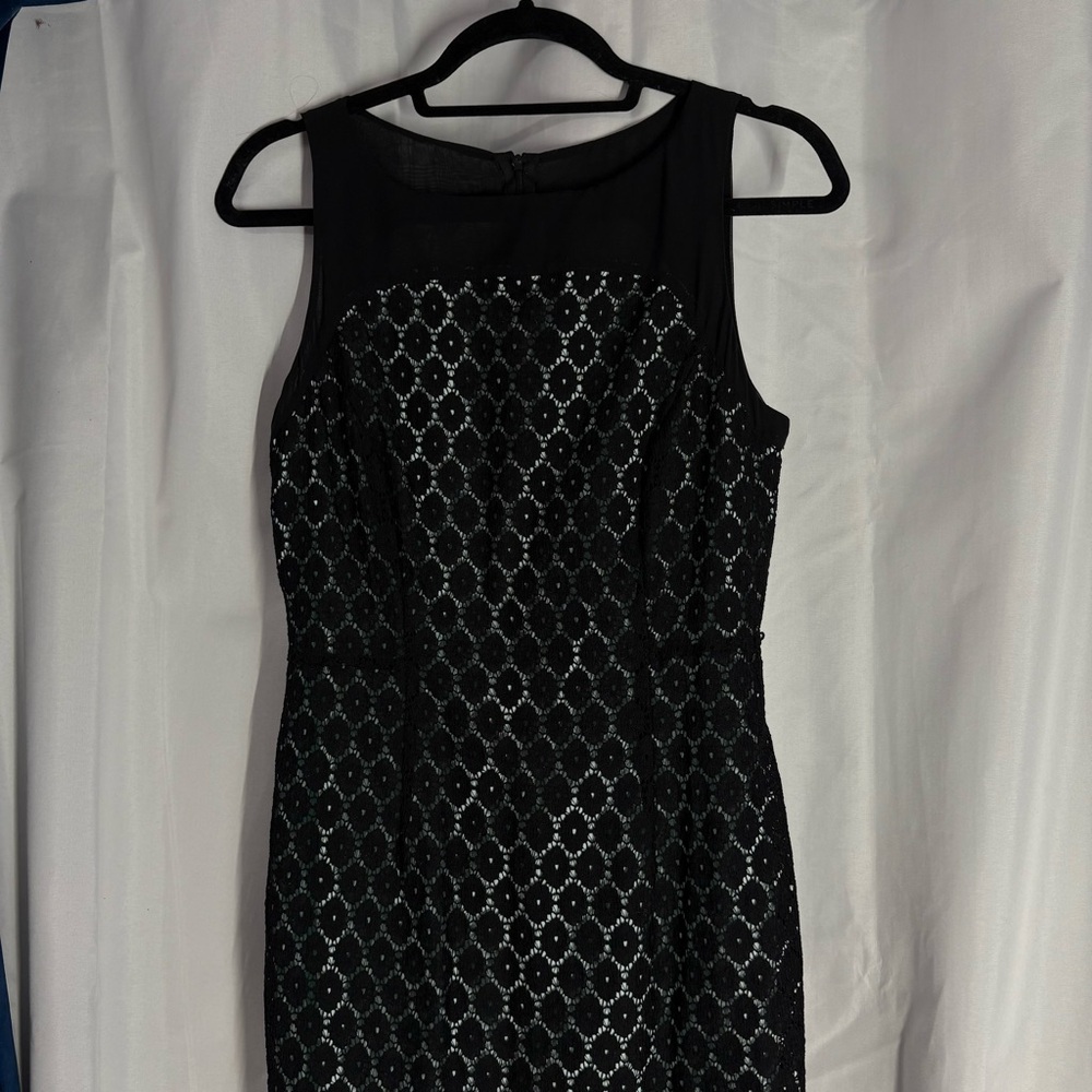 Worthington Lace Dress Women 8 Black
 Back Zip Knee Length